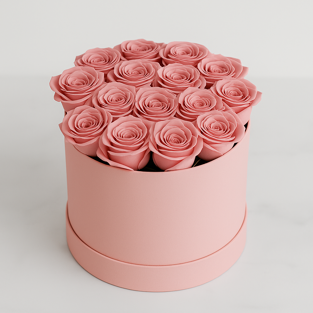 Rosa Chic – Caja de Rosas Rosadas